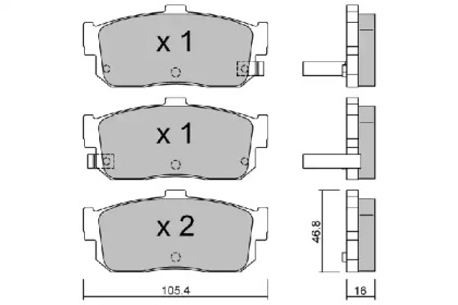 Комплект тормозных колодок (AISIN: BPNI-2902)